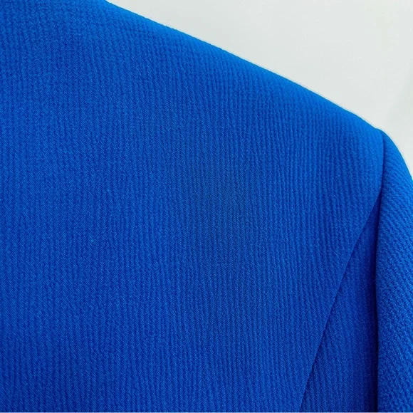 HUGO BOSS Blue Jerusa Textured Stretch Cropped Suit Blazer Jacket US 10 - Picture 8 of 11